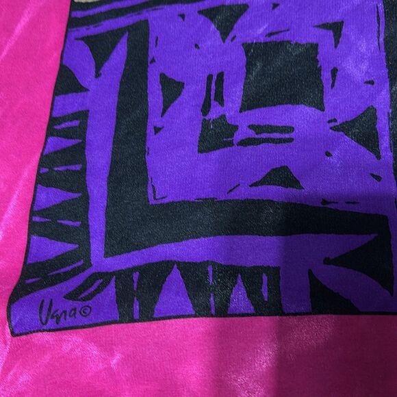 Vera Neumann square scarf colorful artsy vibrant geometric bohemian funky - Picture 2 of 2